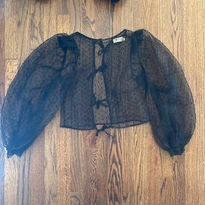 Choosy Black Puff Sleeve top, xs